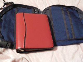 Franklin Covey Red Compact Binder with Carrying Case gently used