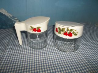 Gemco Strawberry Sugar and Creamer Set