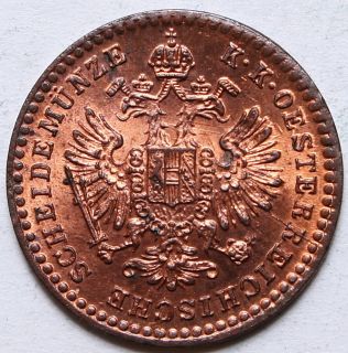Austria Franz Joseph I Copper 5 10 Kreuzer 1885 UNC
