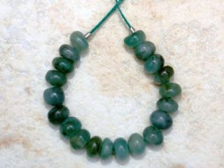 Precious Real Emerald 3 4 3 6mm 15 Loose Plain Rondelle Beads 4 2 CTW