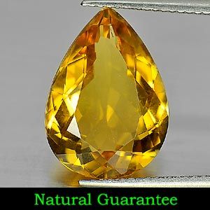  Ct. Vivid Pear Shape Natural Yellow Citrine Gemstone Brazil Unheated