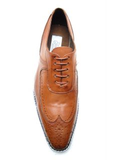 Fratelli Cognac Leather Wingtip Laceup Dress Shoes