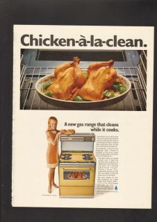 1969 Print Ad Tappan Gas Range Clean Chicken Cooking