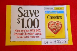 20 Cheerios General Mills Cereal Coupons $1 00 Off 1 Box Can Double or