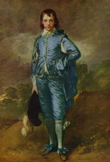 Gainsborough Portrait Famous Blue Boy Feather Hat Print