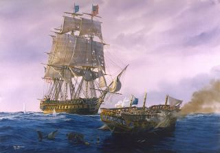 Perfect Wreck Tom Freeman Artist Proof   USS Constitution vs HMS