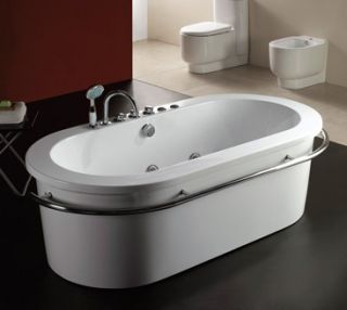 Freestanding Contemporary Bathtub with Whirlpool Jets