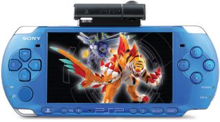 Vibrant Blue PSP 3000 matched with game, PSP camera and more