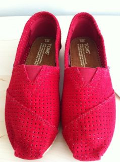 Toms Womens Classic Red Freetown Slip on Shoes Size 7