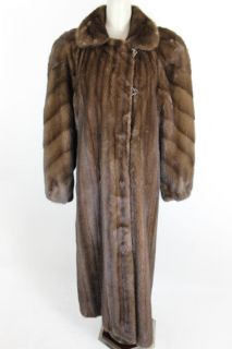 Garber Furs Long Dark Brown Mink Coat Chicago Sz Large