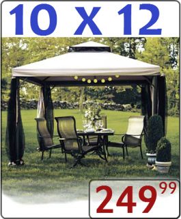 10 x 12 Gazebo Style Outdoor Garden Canopy Shelter with Mosquito