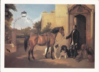  Hunter Dog Horse Postcard Artist Drawn Friedrich Wilhelm Keyl