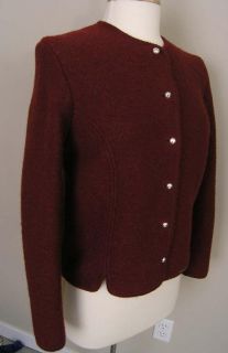 Geiger Boiled Wool Button Jacket Brick Red Euro 48 US 10 PERFECT