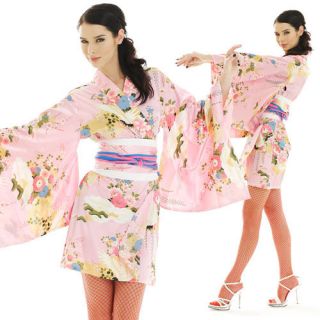 Sexy Geisha Kostüm Mini Kleid Japan Kimono Morgenmantel
