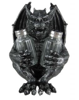 this wickedly awesome angry gargoyle salt and pepper shaker set makes