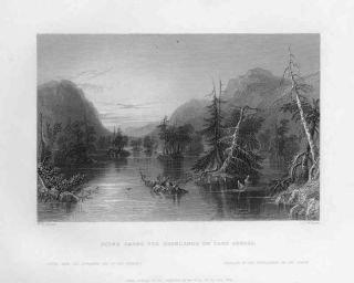 New York State 1840 LAKE GEORGE. Scene in the Highlands. Antique