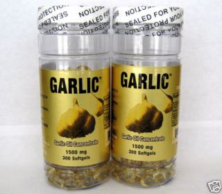 Bottles Garlic Oil 3mg 1500 1 300 Capsules x 2 600