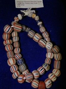 AMERICAN CHEVRONS TRADE BEADS FROM CUYUGA CASTILE SITE GENOA NEW YORK