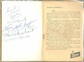 E953 Signed Book Provost Geoffrion H Richard Jacques Plante