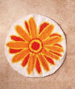 Gerbera Flower Bathroom Collection Shower Curtain Hooks Towels and Rug