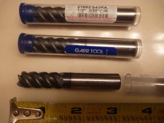 Lot 3 GARR 1/2 5 F .030 HIGH HELIX CARBIDE COATED END MILL 3x1 1/4