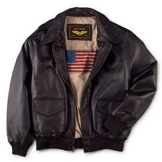 Mens Air Force A 2 Flight Leather Bomber Jacket Color Brown
