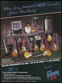 REO SPEEDWAGON GARY RICHRATH 1987 GIBSON US 1 GUITARS AD 8X11
