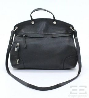 furla black pebbled leather convertible handbag
