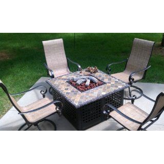 Blue Rhino GAD860SP LP Gas Outdoor Firebowl with Slate/Marble Mantel