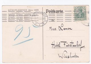  Lenkbaren Luftschiffes Kunstlerfest 1908 Geyer Artist Signed Postcard