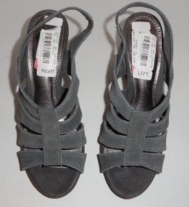 Gianni Bini Women Gray Suede Open Toe Heels Size 8 M