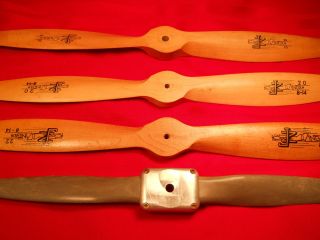 GIANT SCALE RC AIRPLANE ENGINE PROPELLERS SLIGHTLY USED ONE APC AND 3