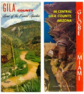 Gila County Arizona Brochures Globe & Miami 1960s Salt River