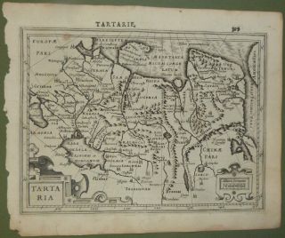 China Korea Tartaria 1608 Mercator Hondius Antique Chart 1st French