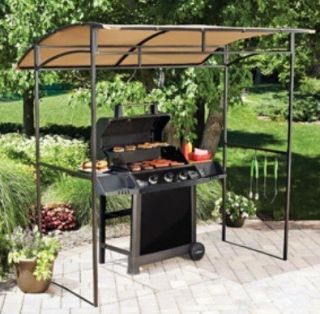 Grill Canopy Gazebo Shelter Cover with Utensil Hooks for Outdoor BBQ