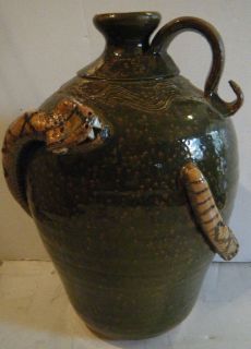   Stoneware Pottery Bobby Snake Jug by Bobby Freguson Gillsville Ga