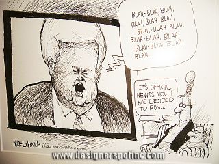  Signed Editorial Cartoon Newt Gingrich Runs for President