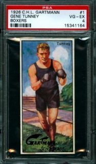 1926 C H L Gartmann 1 Gene Tunney PSA 4 Boxing HOF Legend