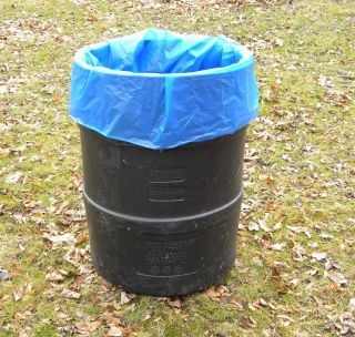  Heavy Duty Large Garbage Trash Bags, Blue, 22x16x50, 55 Gallon, 2 mil