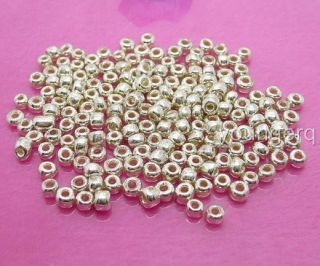 Wholesale 500 Pcs Silver Color Glass Spacer Beads 4mm 