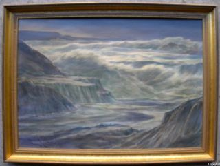 Paul Lauritz Huge & Powerful Coastal Impressionist Oil Painting   NO