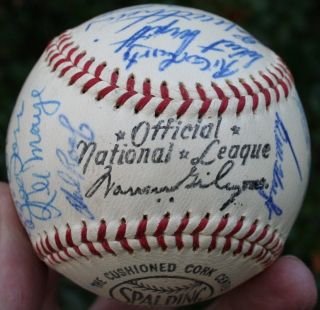  Milwaukee Braves Autographed Giles Baseball 27 Signatures Super