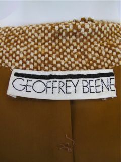 Geoffrey Beene Vintage Brown Tweed Beaded Pant Suit with Jacket 44 191