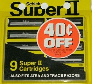 Super II 108 Razor Blades NO LUBRASTRIP Fits Gillette Atra & Trac II