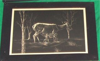 George Kountoupis Deer Fawn Doe Print Signed Art Litho