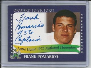03 TK Legacy Frank Pomarico Onward To Victory Signature Card Notre