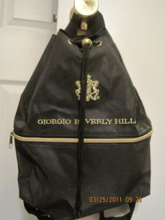 Giorgio Beverly Hills Blk Gold Backpack Handbag