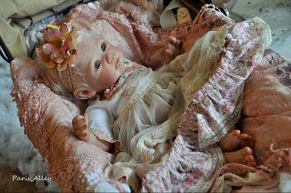 Little Prairie French Lace Dress Headband Blanket 4 Reborn Baby Doll