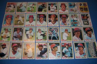 1978 Topps Boston Red Sox Complete Set of 33 Cards Yaz
