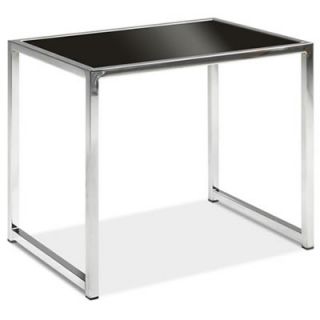  Chrome Base & Black Tempered Glass Top Modern Accent END Side Table